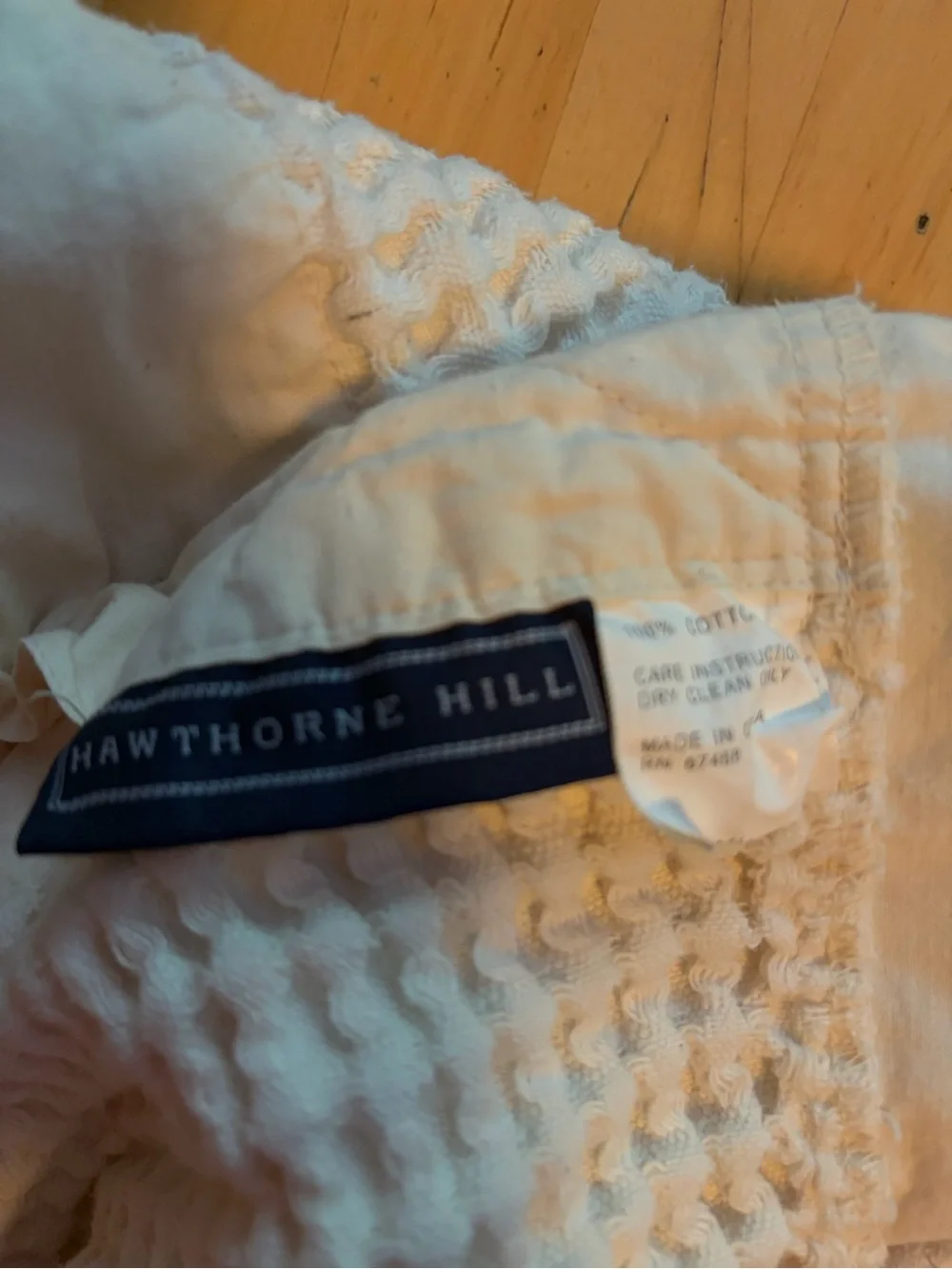 White Waffle Weave Duvet Cover Set - Classic Hawthorne Hill + 2 pillow shams